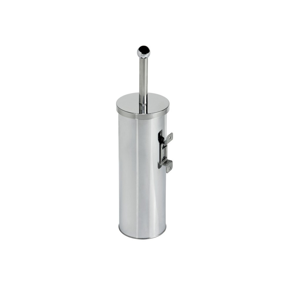 Wall-mounted stainless steel toilet brush holder for hotel room WC: practical and elegant. Ideal for a modern and sleek look.