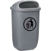 Standard grey wall-mounted urban bin 50 litres: ideal for tidying and organising your space.