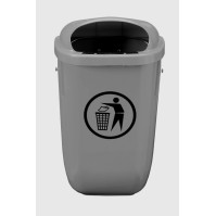 Classic grey wall-mounted bin 50 litres: ideal for town halls