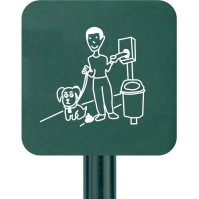 Dog waste bag dispenser and bin support post