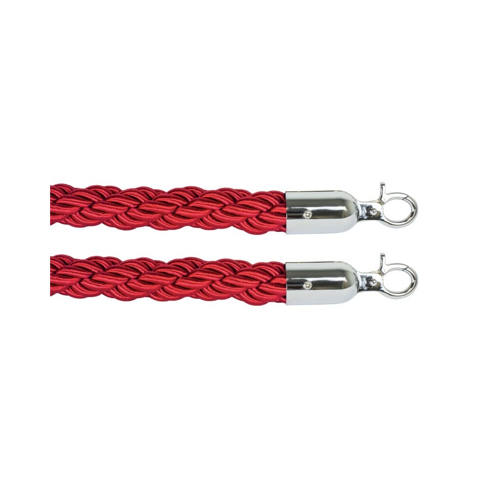 Bordeaux cord 3 cm with 2 shiny stainless steel hooks. An elegant and durable accessory for your interior decoration.