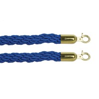 Blue cord with 2 golden hooks: elegant and durable spectator barrier cord with 2 golden hooks.