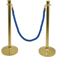 Blaues Absperrseil mit 2 goldenen Haken