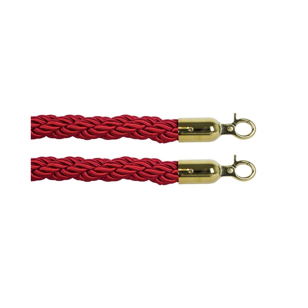 Bordeaux spectator barrier ropes with 2 gold hooks