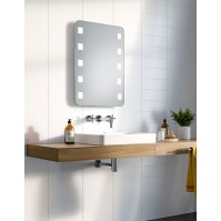 Square LED mirror with rounded corners, 12V LED lighting