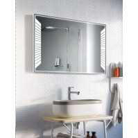 bathroom mirror with rectangular light luminous piano