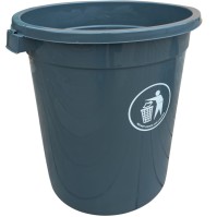 110L bin with grey spring flap