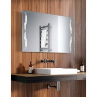 Rectangular moustache LED mirror with luminous decor