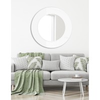 Scandinavian round mirror with fine peripheral LED light