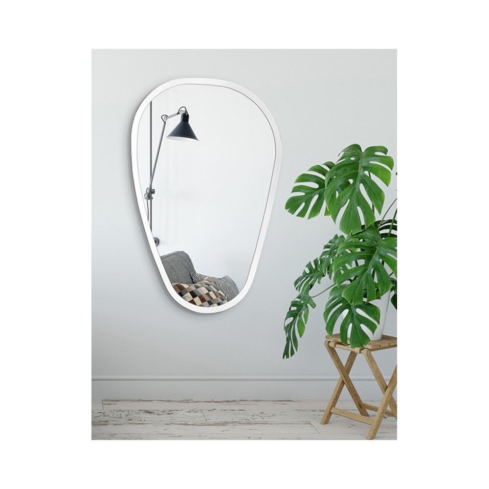 vertical mirror stone white of special Scandinavian shape