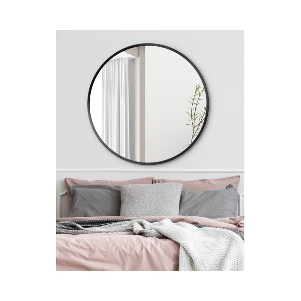 Scandinavian round porthole mirror cylindrical frame colours