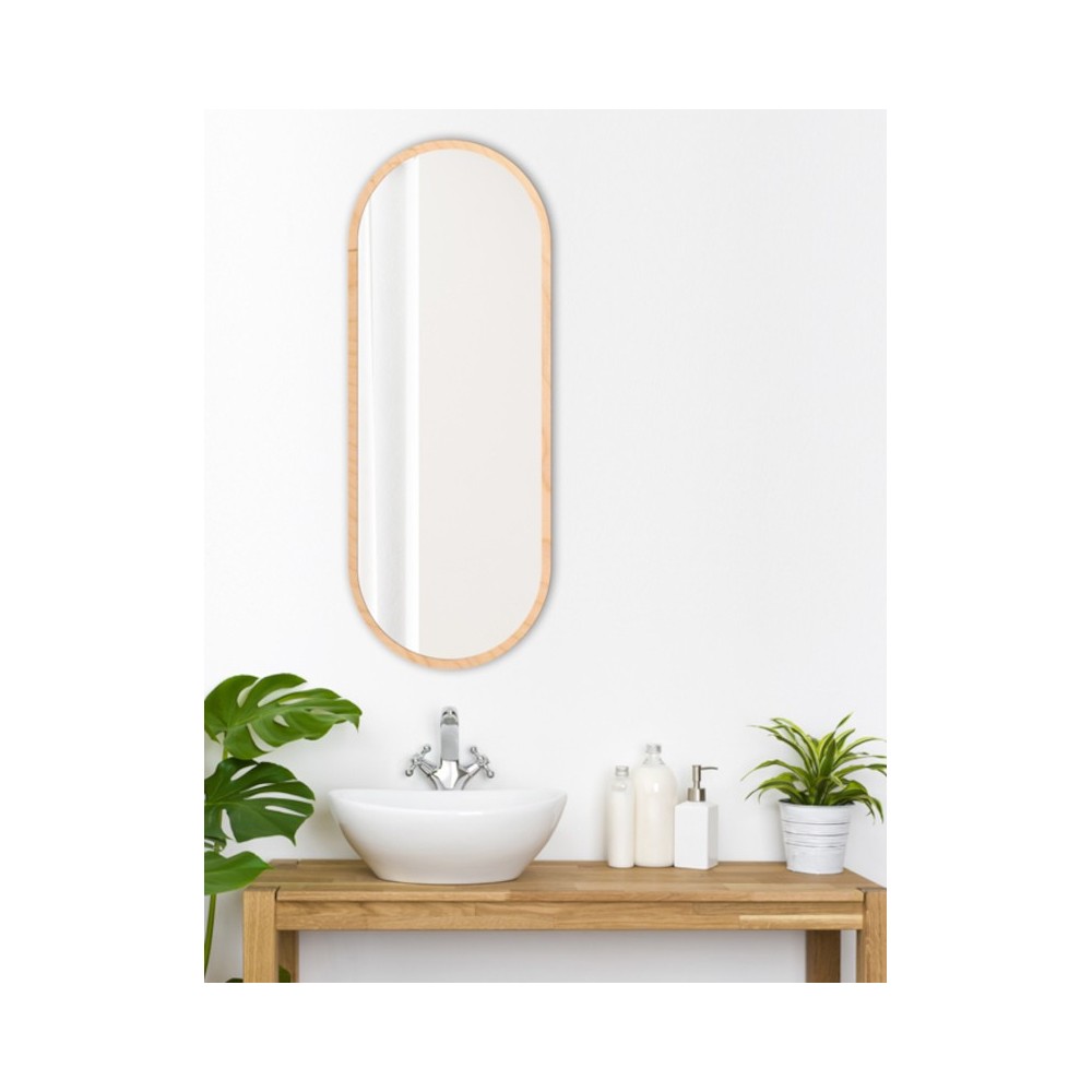 Scandinavian elongated mirror oblong rounded at the ends