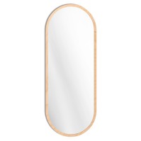 Scandinavian oblong mirror with elegant wood-look frame