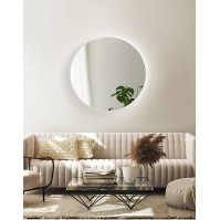 Round backlit mirror with peripheral lighting