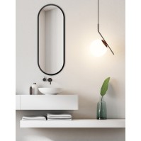 oblong mirror black frame with elegant elongated shape