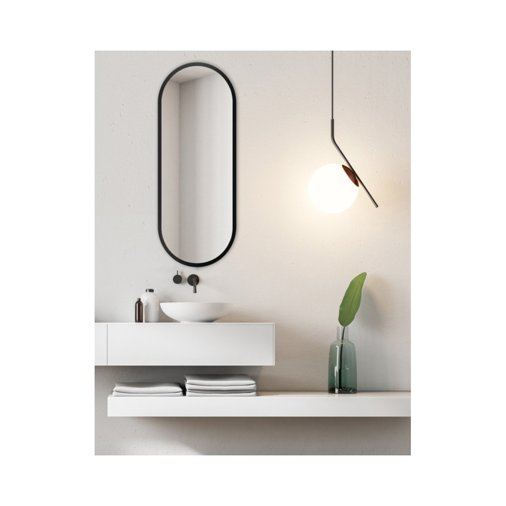 oblong mirror black frame with elegant elongated shape