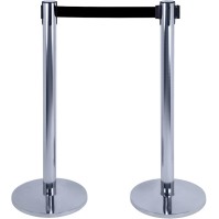 2 stainless steel posts with strap for indoor and outdoor use