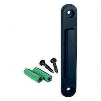 black wall-mounted barrier strap with included wall receiver attachment