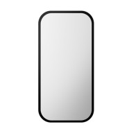 elegant black mirror with rounded corners