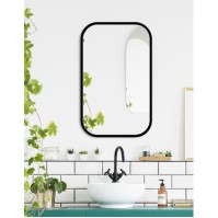 mirror mira black with moisture-resistant wooden frame