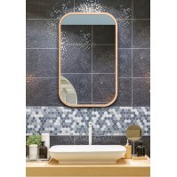 mirror mira natural with elegant wood-look frame