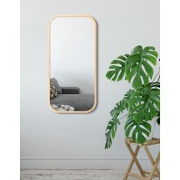 mirror mira natural with moisture-resistant wooden frame