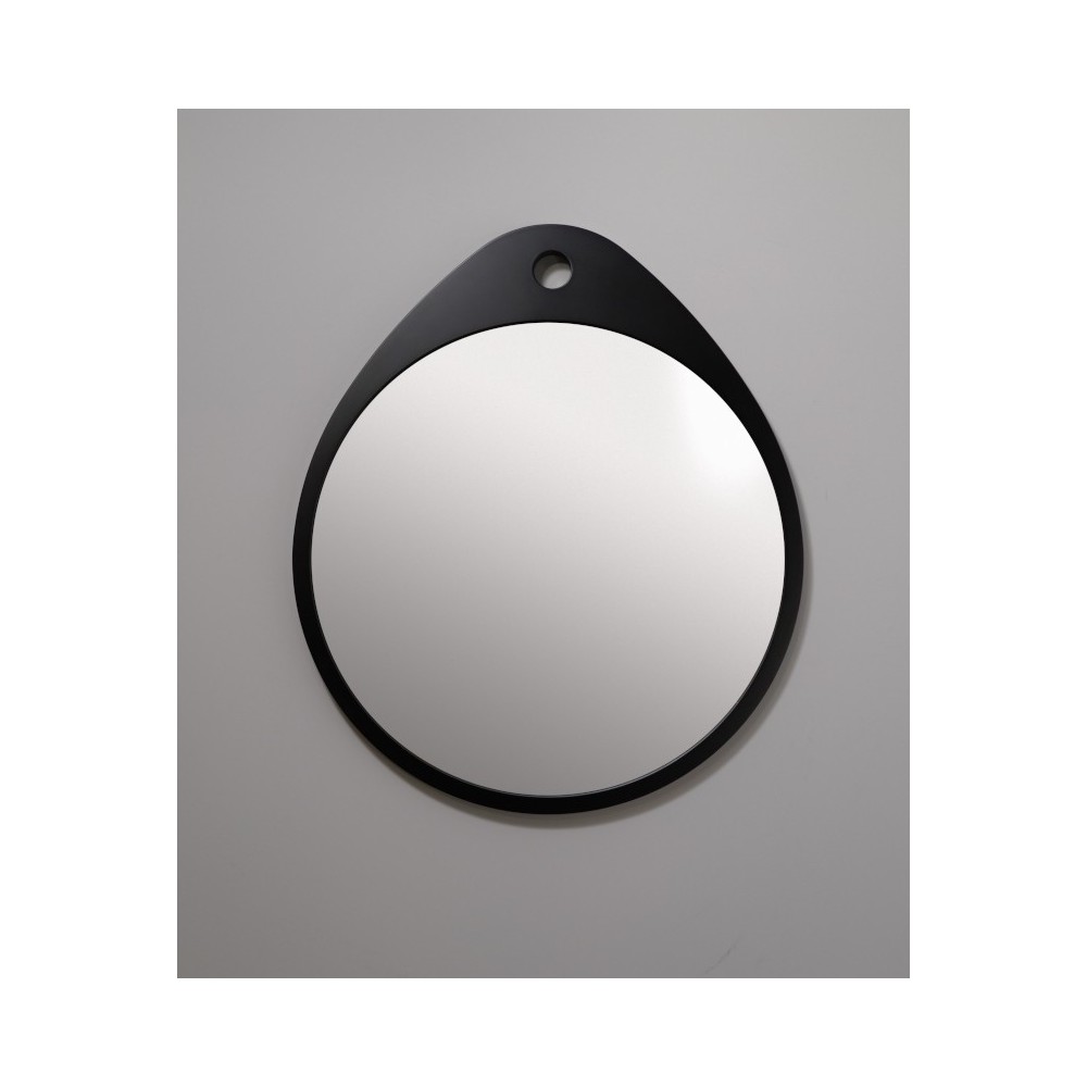 elegant black Oslo mirror round decorative black mirror