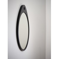 Oslo black mirror with moisture-resistant wooden frame