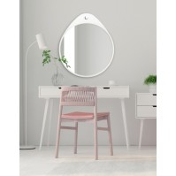 round mirror Oslo white with unique upper deformation