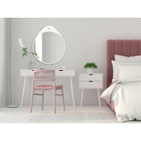 Oslo white mirror with oiled laminated plywood frame