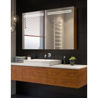 Custom bathroom cabinet with discreet lighting