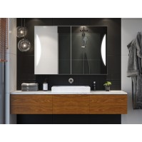 bathroom cabinet with optional interior lighting over the sink