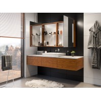 LED mirror cabinet with optional custom interior lighting