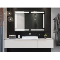 simple cabinet with LED mirror, powerful configurable lighting