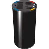 selective sorting bin 2 black round practical bins