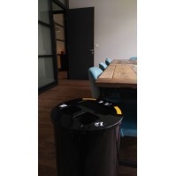 Black selective sorting bin for 3 bags of different sizes