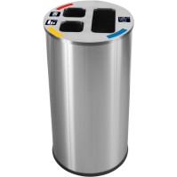 Selective sorting bin 3 stainless steel compartments for efficient sorting