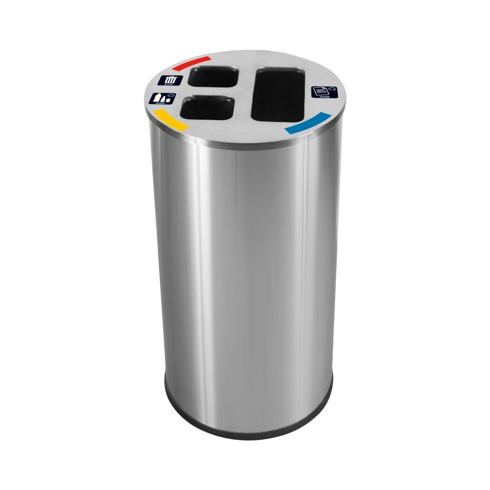 Selective sorting bin 3 stainless steel compartments for efficient sorting