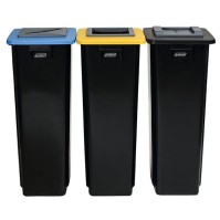 5S point for workshop cleanliness with three waste bins