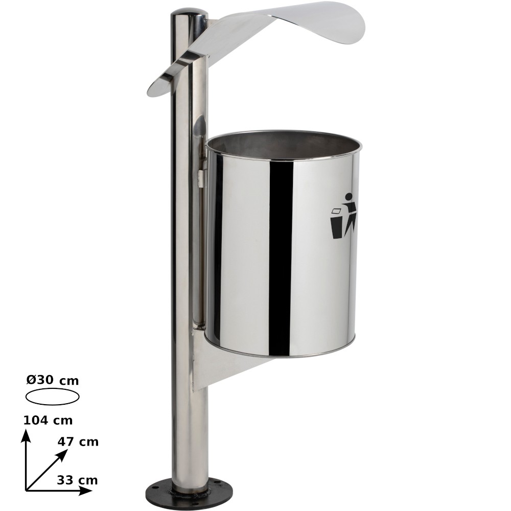 Stainless steel urban bin elegant lid 30L robust and stylish