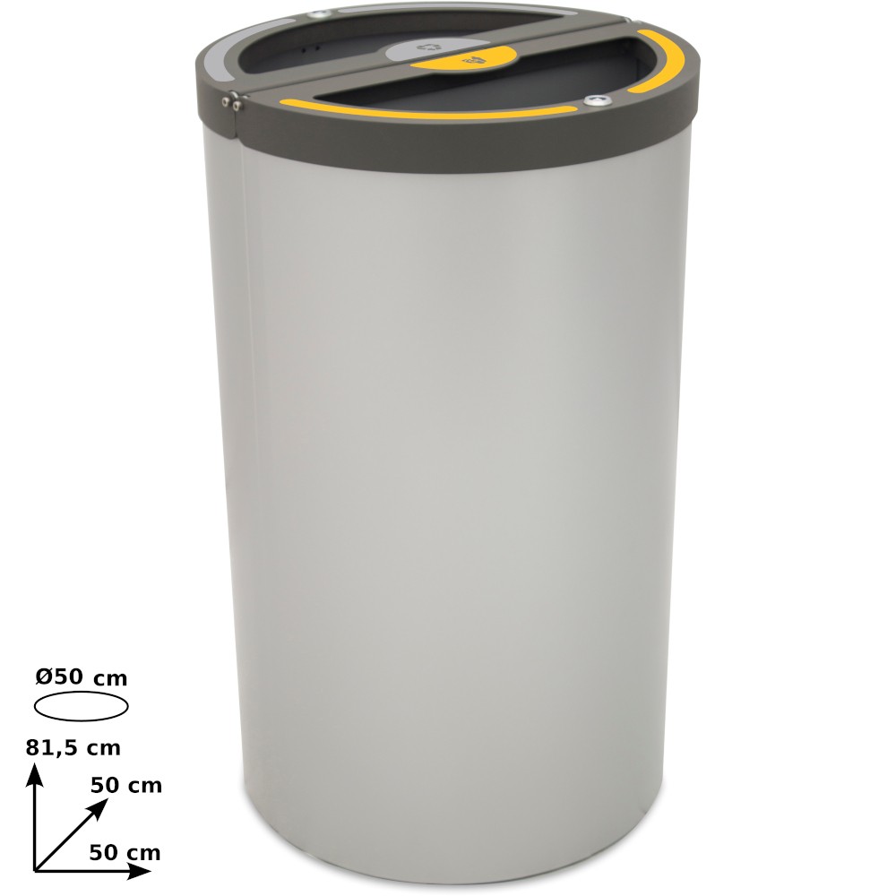 Madrid round bin 2 streams 120 litres bag holder