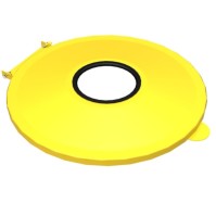 Yellow bin bag holder with integrated bottle lid