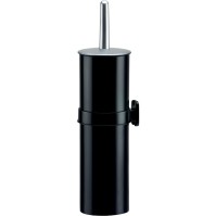 Black wall-mounted holder for toilet brush