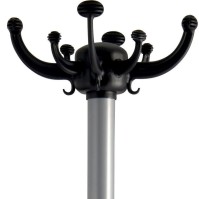 Stylish coat rack with integrated umbrella stand.