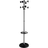 Elegant coat rack with 8 hooks and integrated umbrella storage