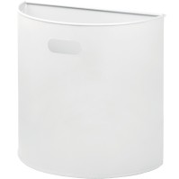 Compact and modern half-round white wall basket.