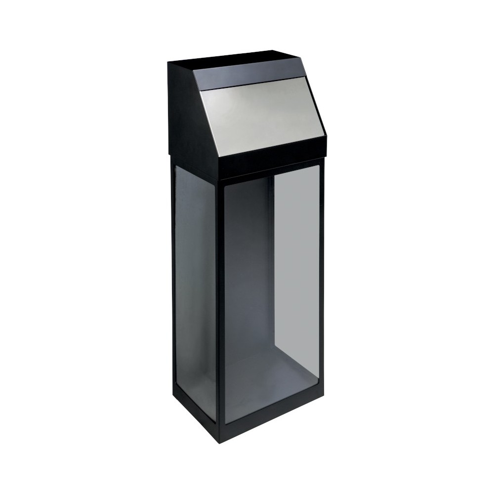 Stainless steel bin with transparent push flap modern