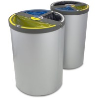 Madrid round bin 3 streams 120 litres bag holder