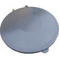 Robust grey lid for secure bin bag holding.