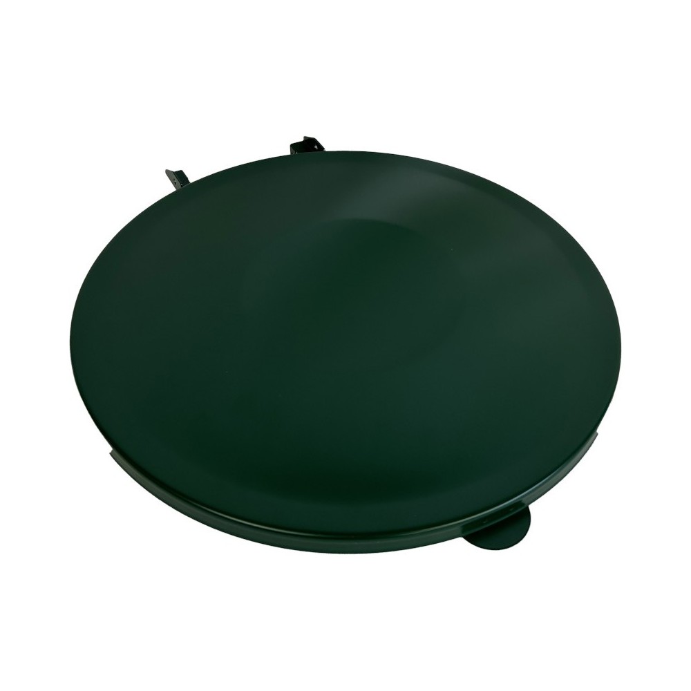 Durable green lid for holding bin bag.